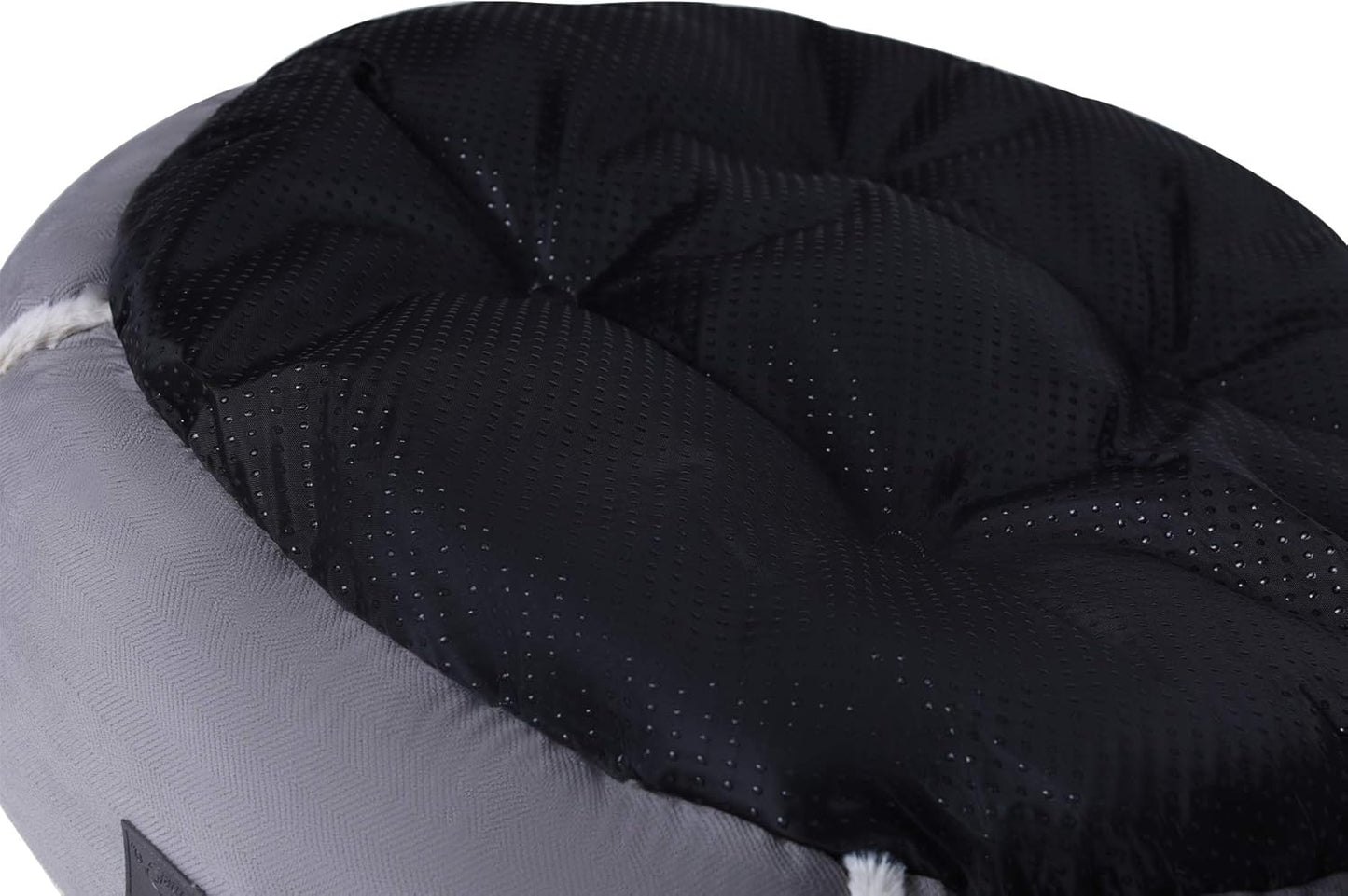 Calming Cat Bed Fur Dog Bed Donut Cushion, Calming Pup Dog Cat Bed with Fluffy Comfy Lining Plush Kennel, Non-Slip Bottom, Machine Washable (Medium (27.5" X 9"))